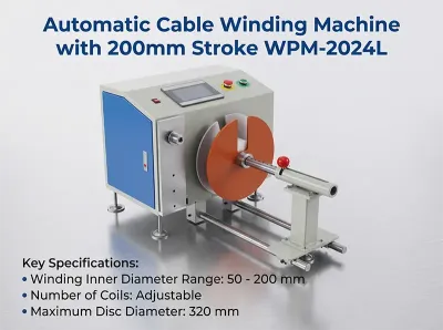 Automatic Cable Winding Machine with 200mm Stroke WPM-2024L - Coiling & Binding Machine