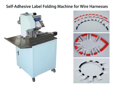 Automatic Self-Adhesive Label Folding Machine for Wire Harnesses WPM-60A - Cable Labeling Machine