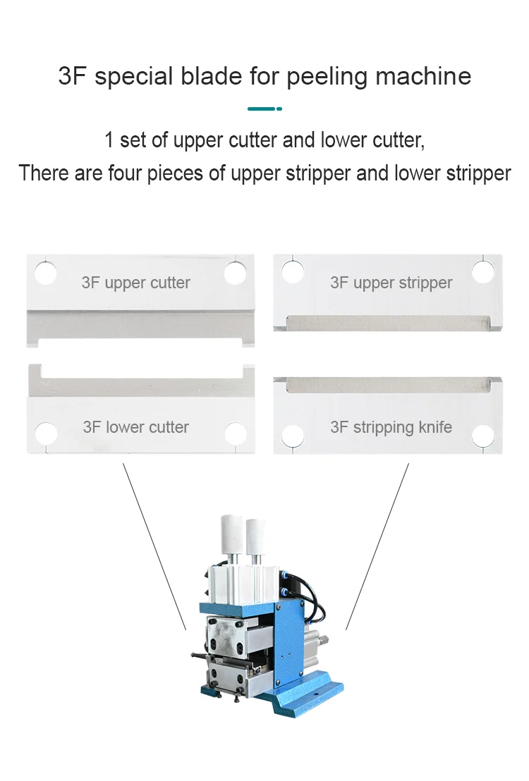 Wire stripper blade, vertical electric skinning blade, 3F core wire cutter blade, pneumatic skinning machine blade 