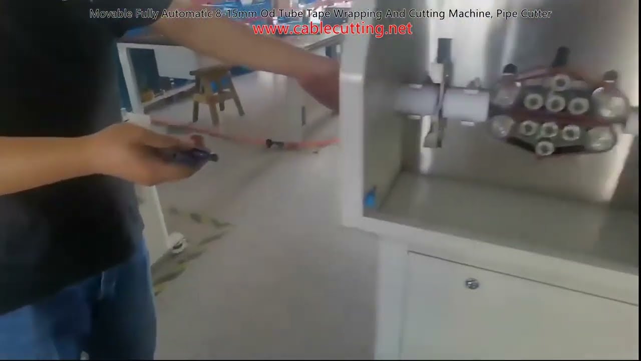 Movable Fully Automatic 8 15mm Od Tube Tape Wrapping And Cutting Machine, Pipe Cutter