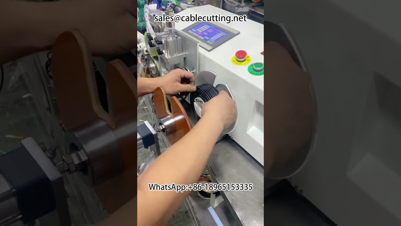 Automatic metre counting winding and tying machine, wire harness processing equipment for large roll