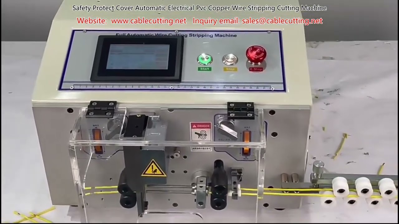 Safety Protect Cover Automatic Electrical Pvc Copper Wire Stripping Cutting Machine